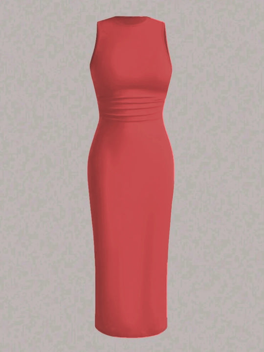 Robe gilet à taille froissée pour femmes