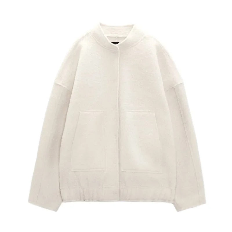 Blouson aviateur oversize en tweed pour femme