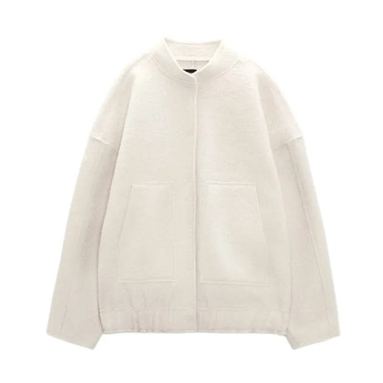 Blouson aviateur oversize en tweed pour femme