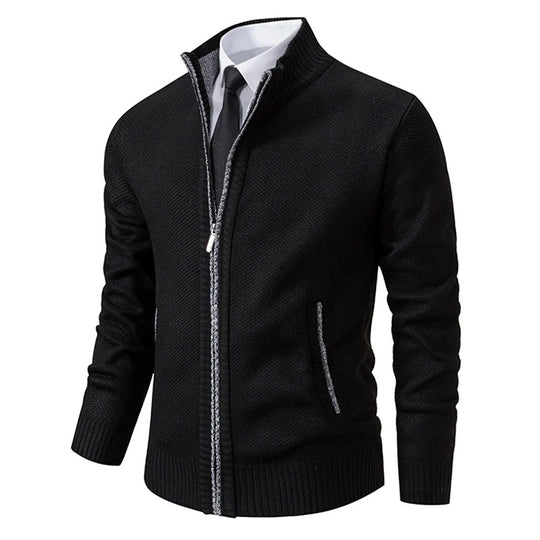 Cardigan à fermeture éclair en polaire pour hommes