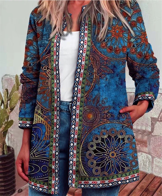 Cardigan imprimé ethnique pour femme
