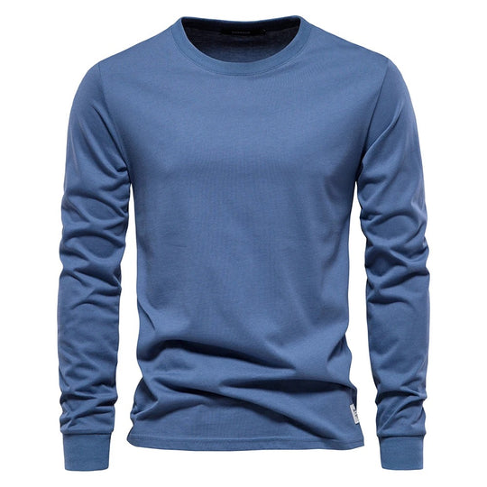 T-shirt à manches longues de couleur unie pour hommes