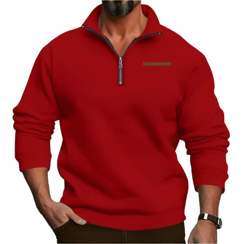 Pull en velours demi-fermé pour hommes