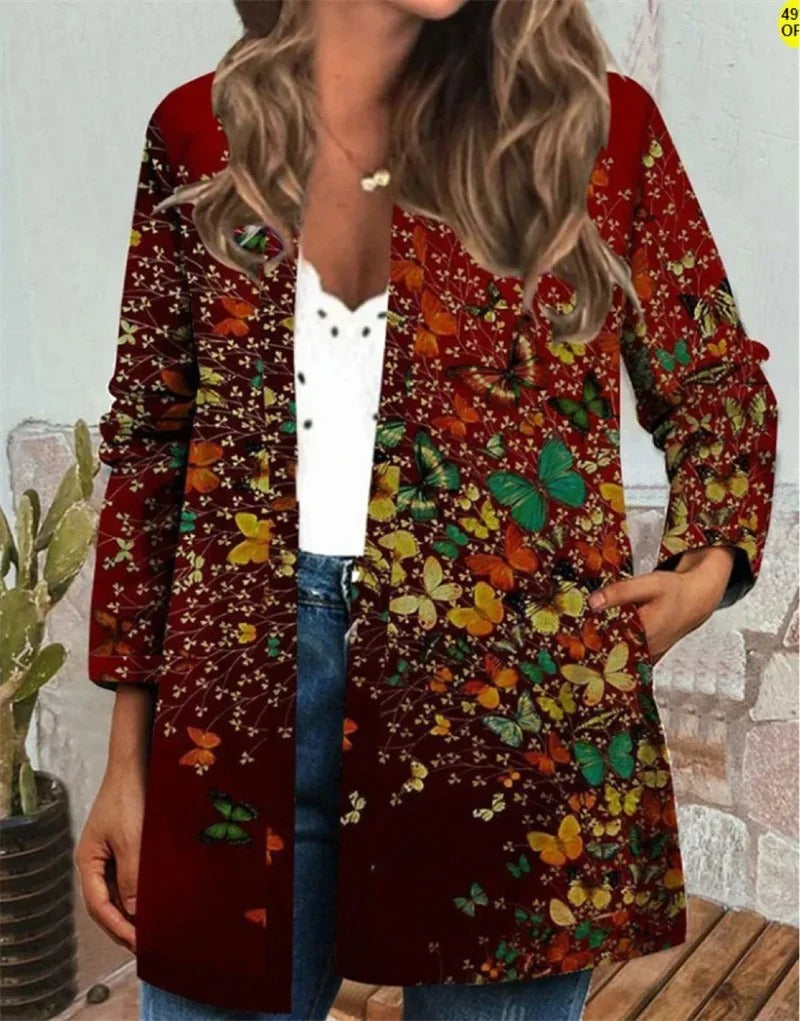 Cardigan imprimé ethnique pour femme