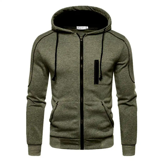 Pull à capuche avec fermeture à glissière pour hommes
