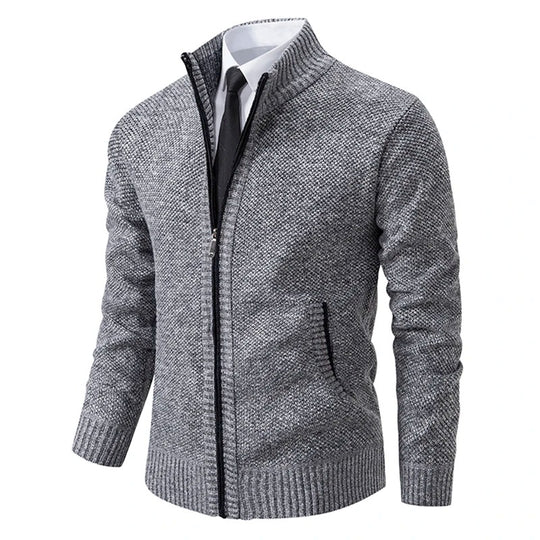 Cardigan à fermeture éclair en polaire pour hommes