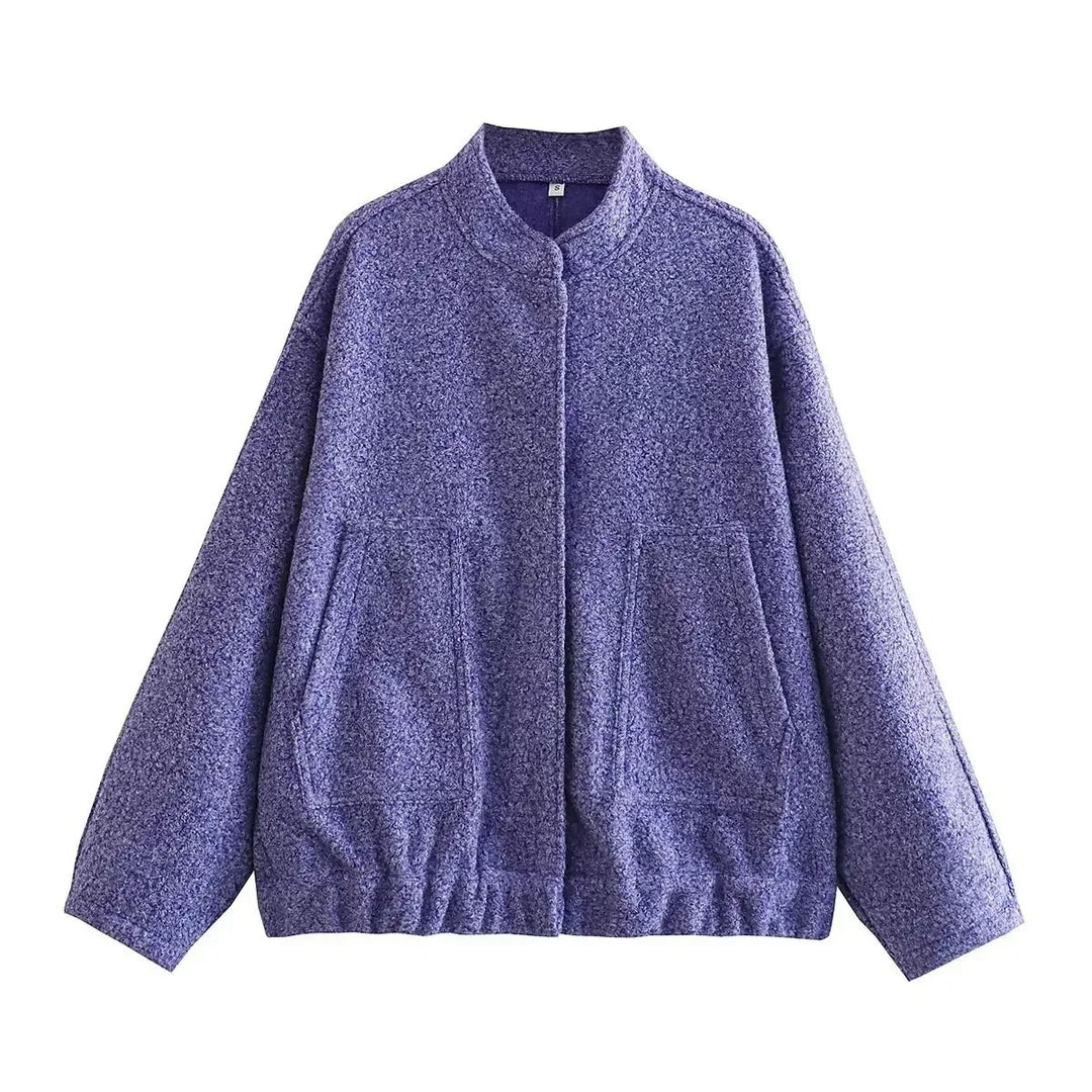 Blouson aviateur oversize en tweed pour femme