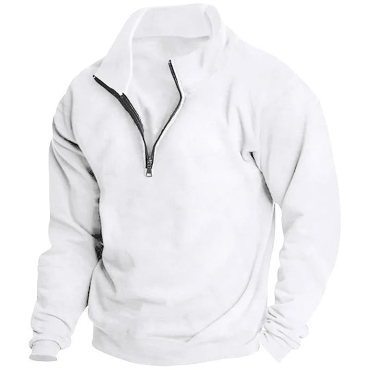 Sweatshirt semi-zippé à col montant pour hommes