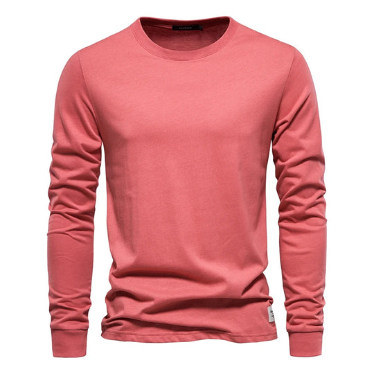 T-shirt à manches longues de couleur unie pour hommes