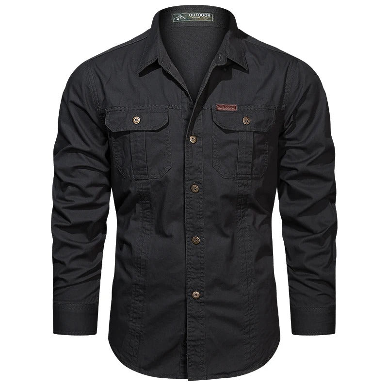 Chemise cargo en coton pour homme
