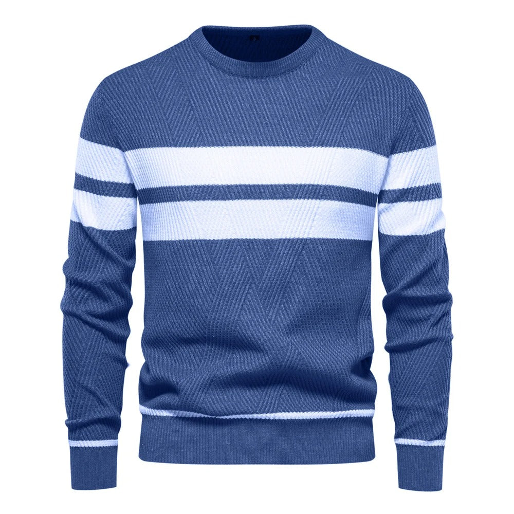 Pull à manches longues en patchwork pour hommes