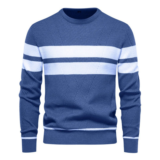 Pull à manches longues en patchwork pour hommes
