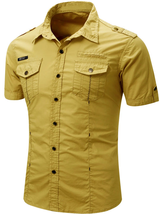 Chemise de travail tactique en coton pour homme