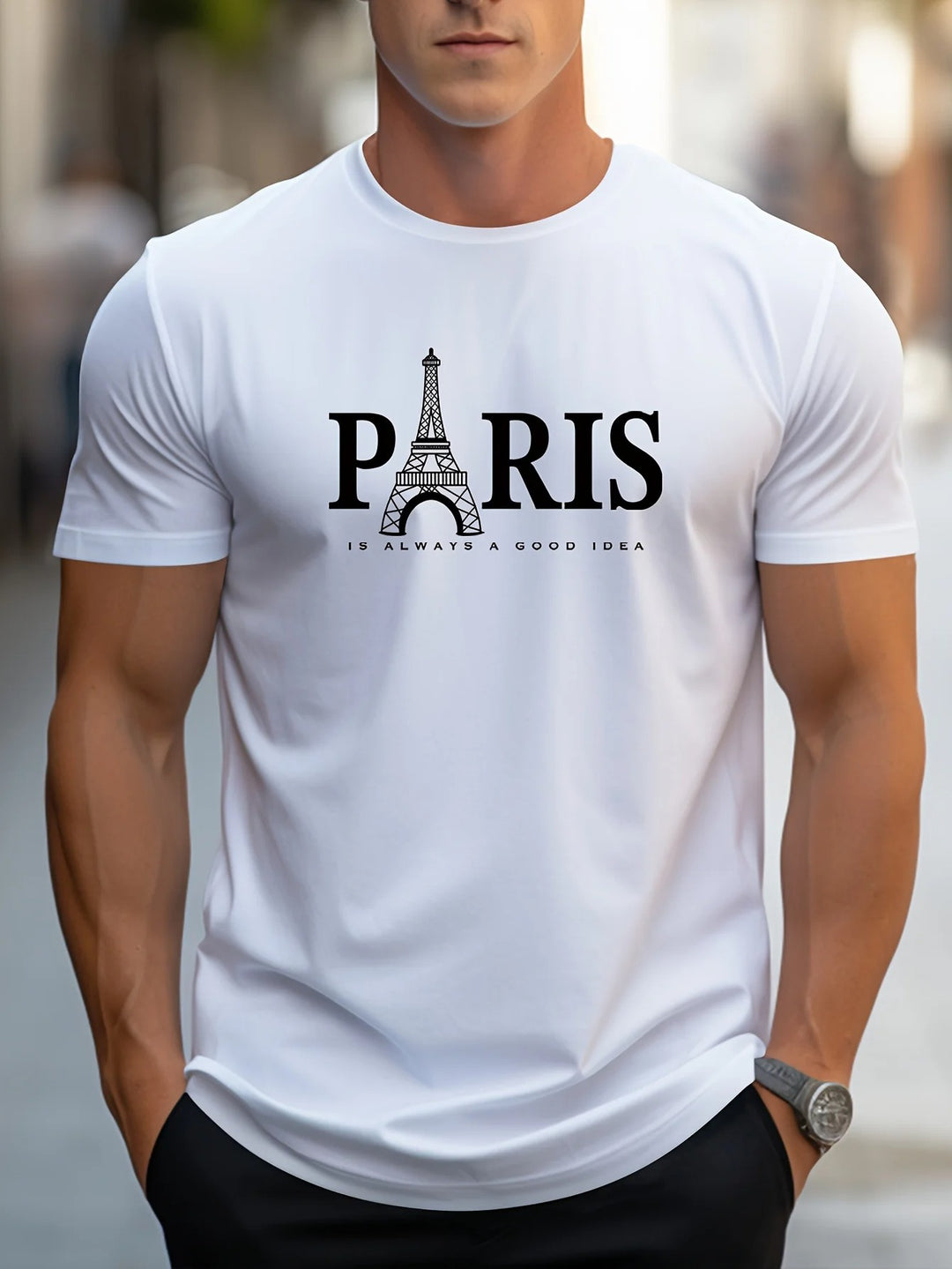 T-shirt imprimé Paris pour homme