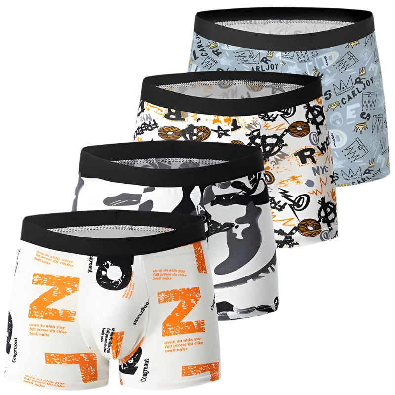 Lot de 4 boxers imprimés pour homme
