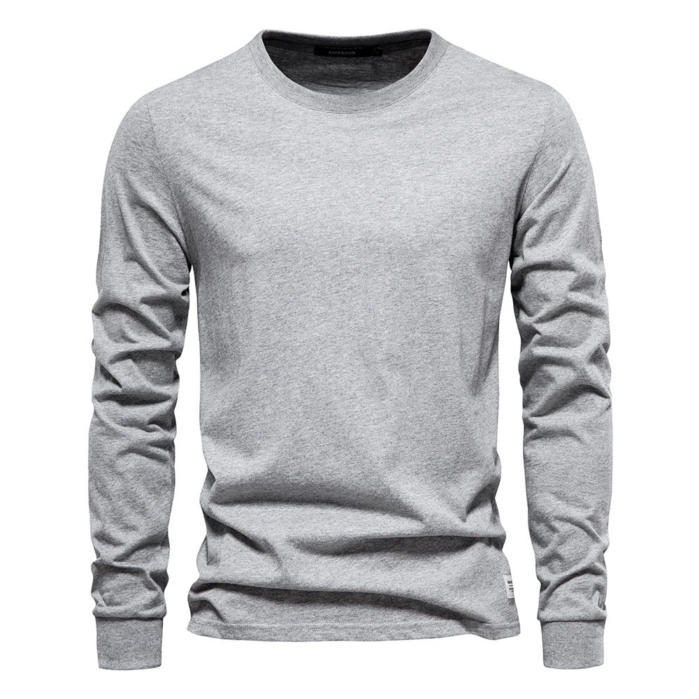 T-shirt à manches longues de couleur unie pour hommes