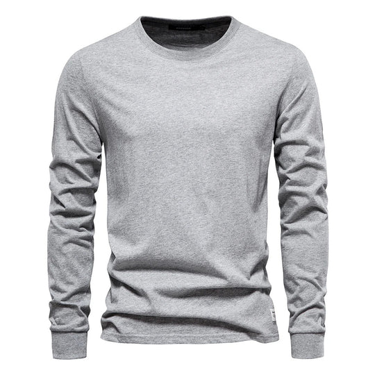 T-shirt à manches longues de couleur unie pour hommes