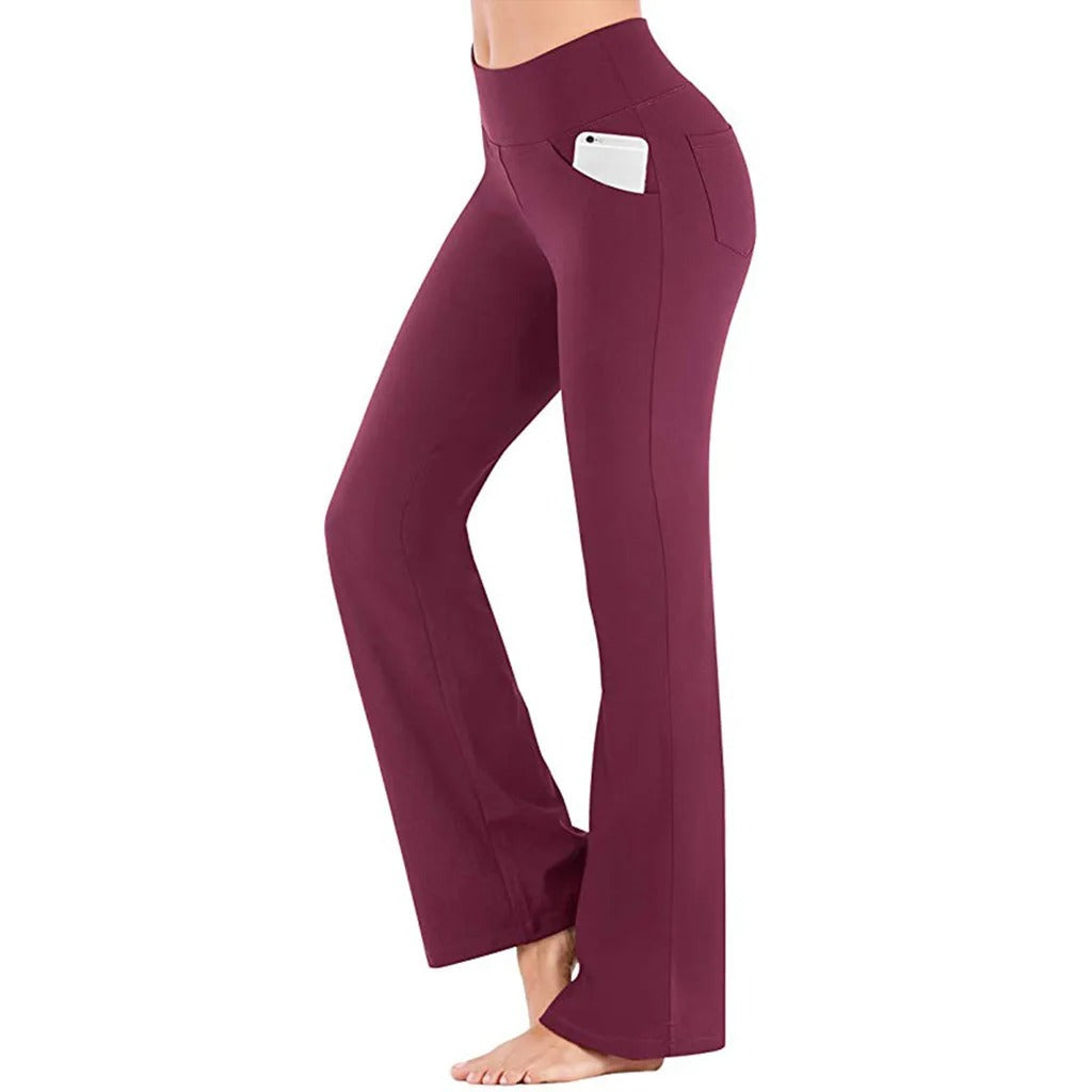 Pantalon évasé taille haute pour femme