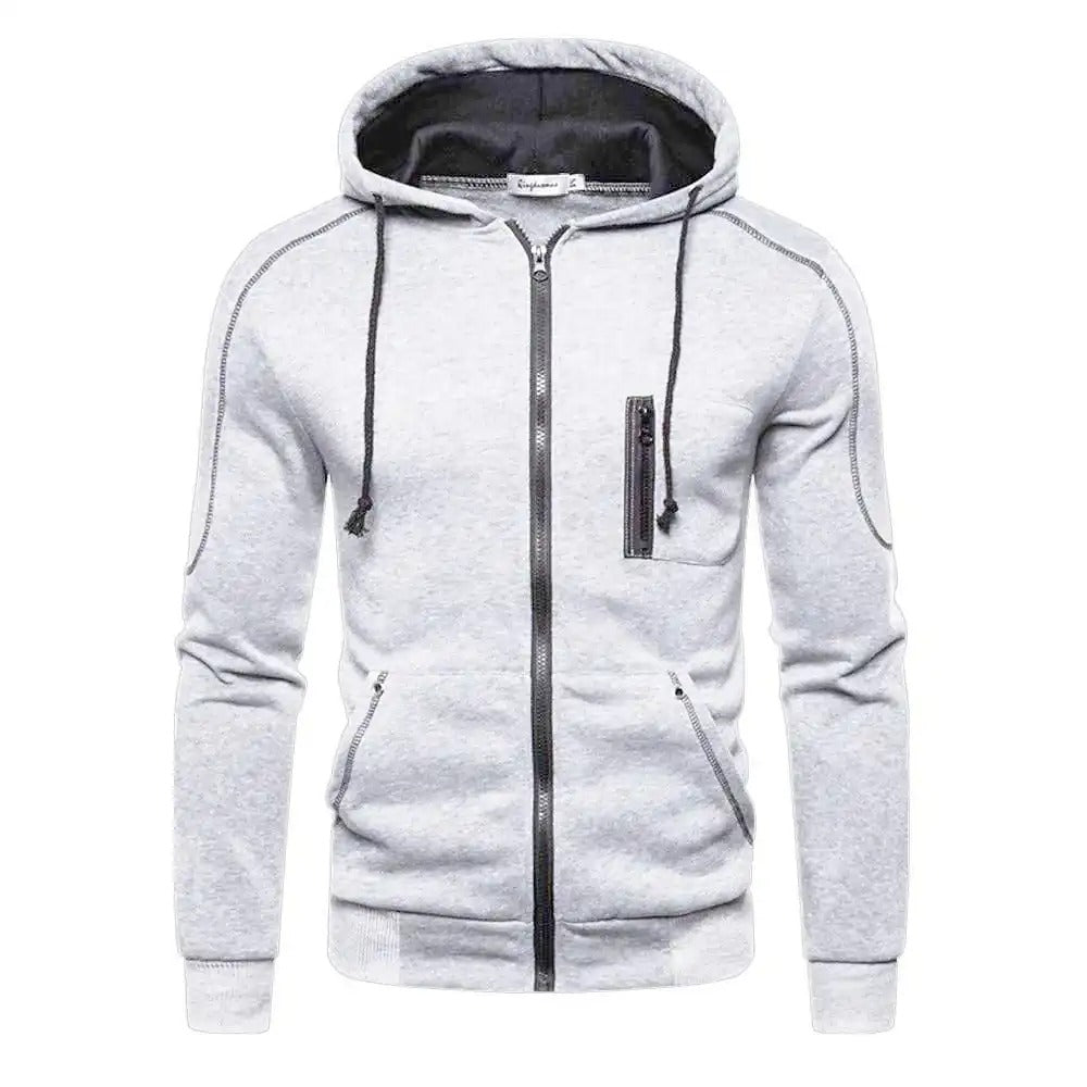 Pull à capuche avec fermeture à glissière pour hommes