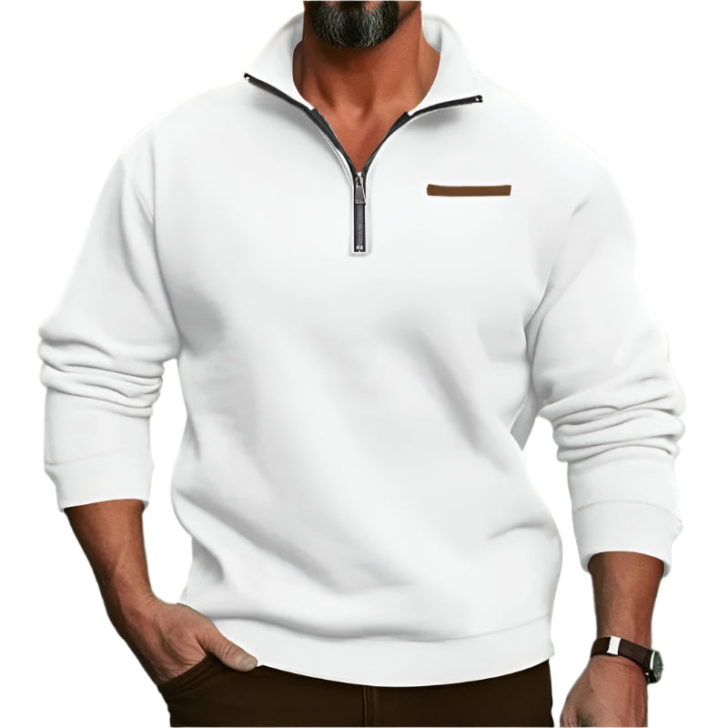 Pull en velours demi-fermé pour hommes