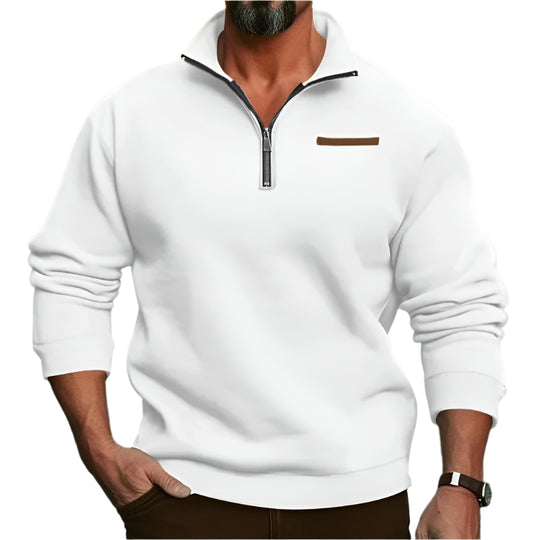 Pull en velours demi-fermé pour hommes