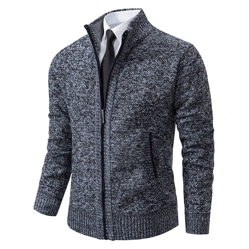 Cardigan à fermeture éclair en polaire pour hommes
