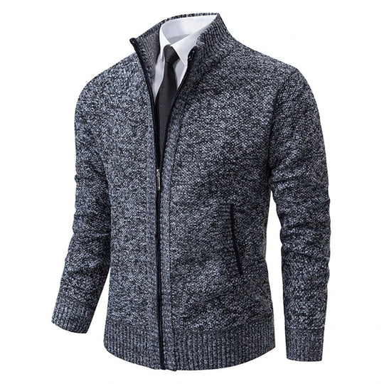 Cardigan à fermeture éclair en polaire pour hommes