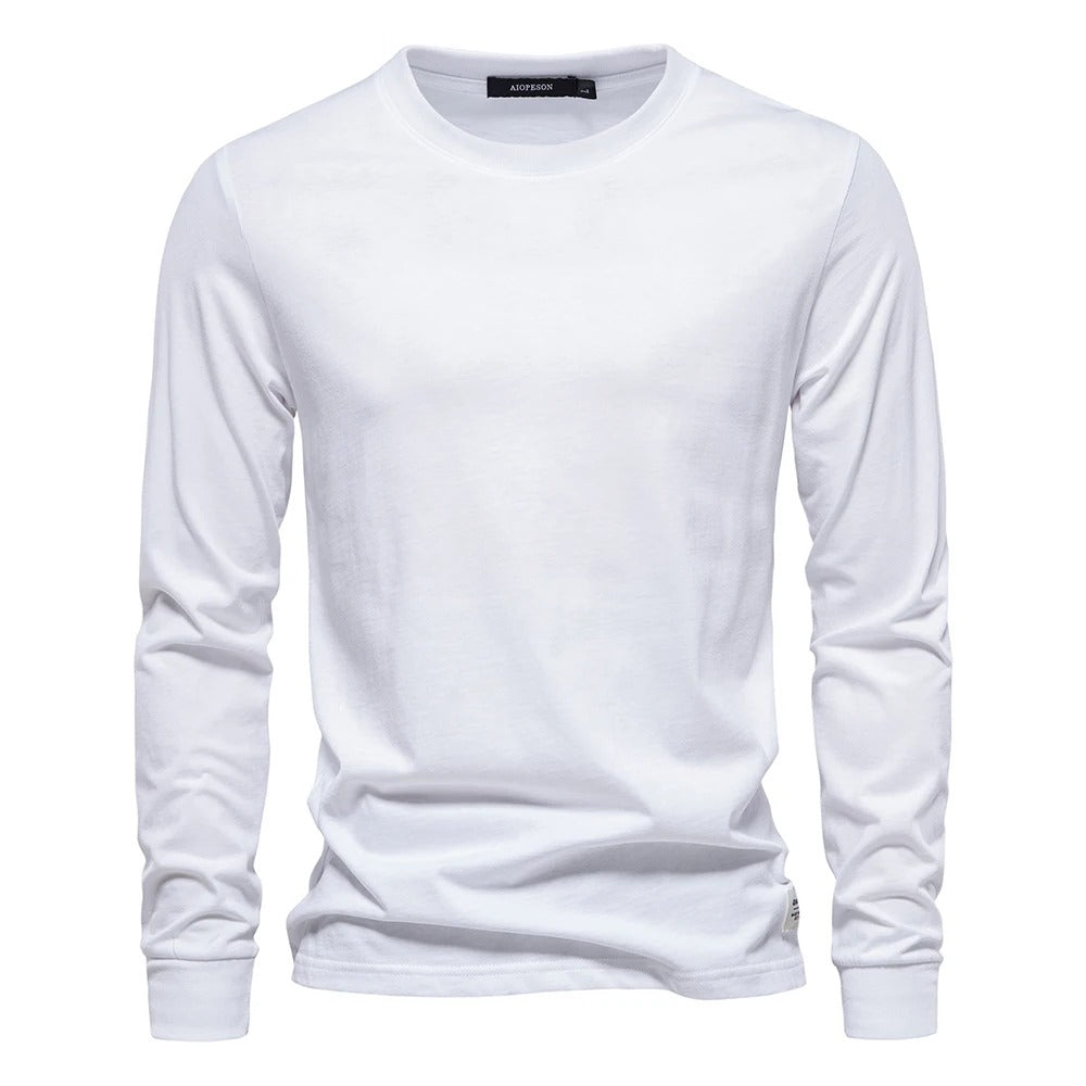 T-shirt à manches longues de couleur unie pour hommes