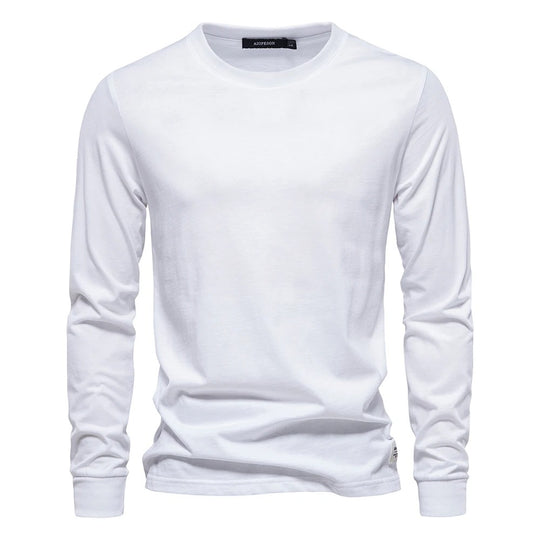T-shirt à manches longues de couleur unie pour hommes