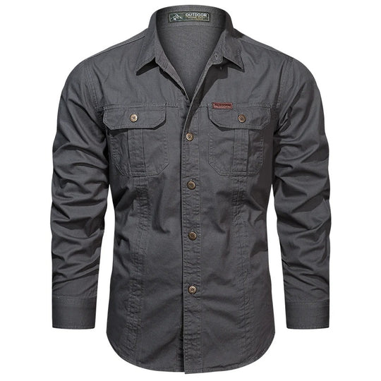 Chemise cargo en coton pour homme