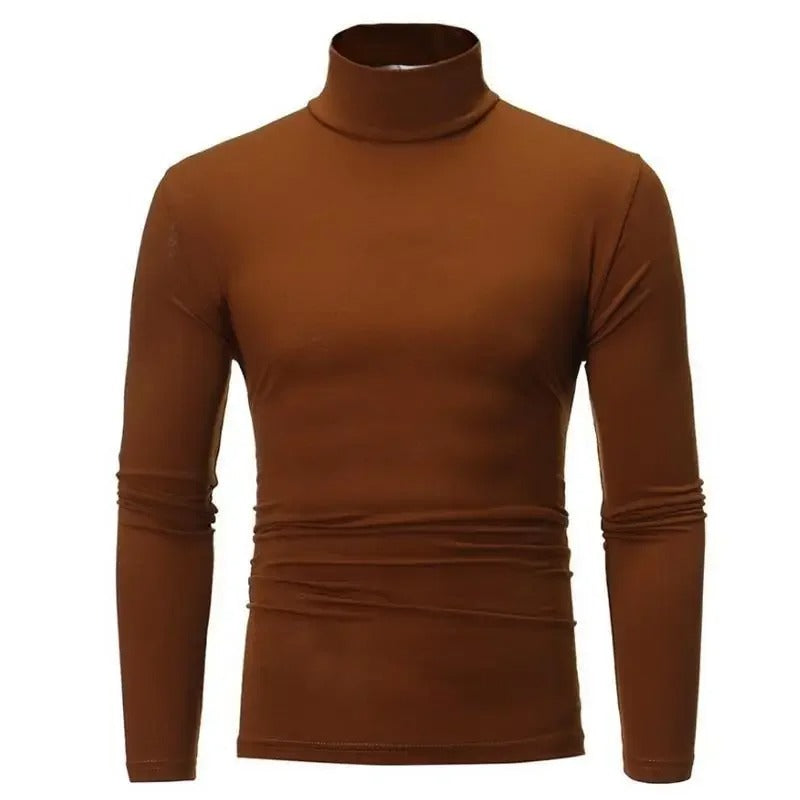 Haut d'hiver thermique coupe slim à col montant pour hommes