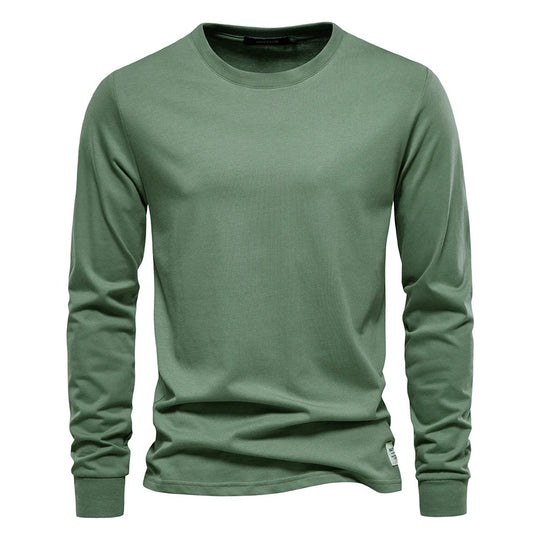 T-shirt à manches longues de couleur unie pour hommes