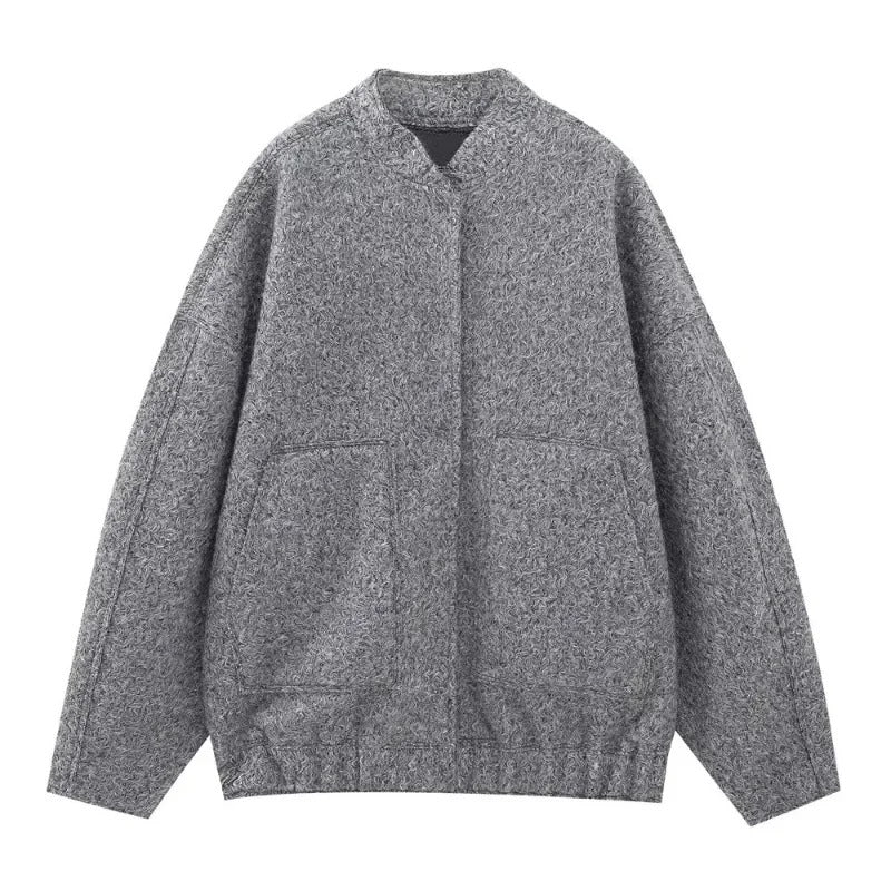 Blouson aviateur oversize en tweed pour femme