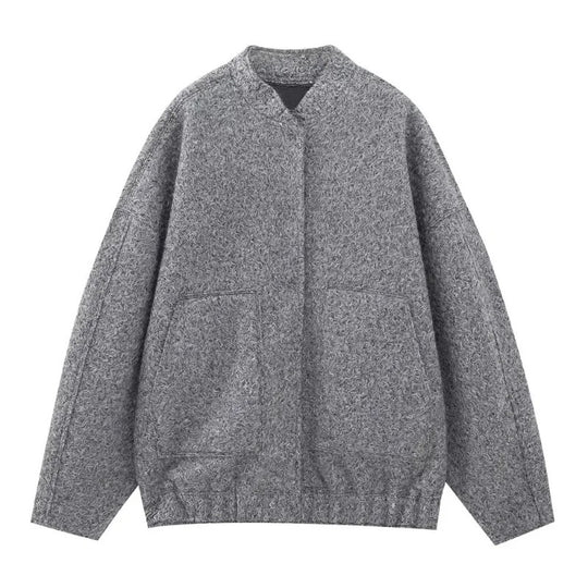 Blouson aviateur oversize en tweed pour femme