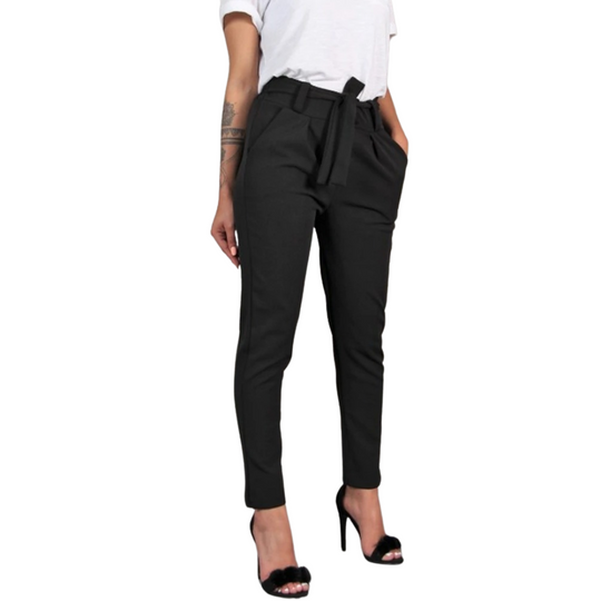 Pantalon slim en mousseline de soie pour femmes