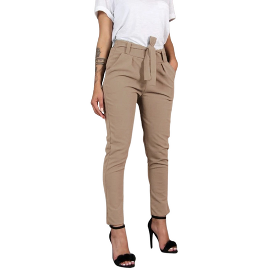 Pantalon slim en mousseline de soie pour femmes