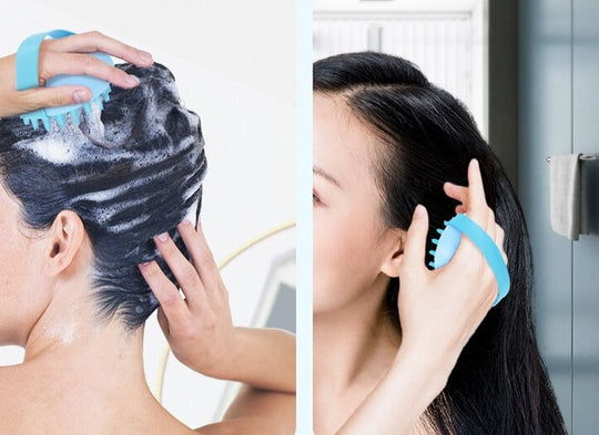 Brosse de douche pour le massage du cuir chevelu