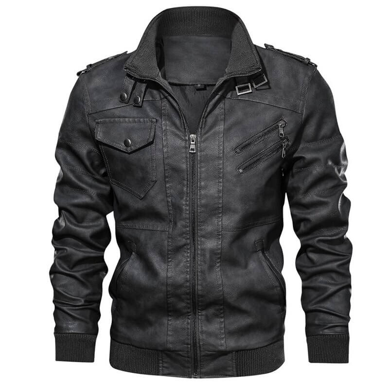 Veste en faux cuir pour homme