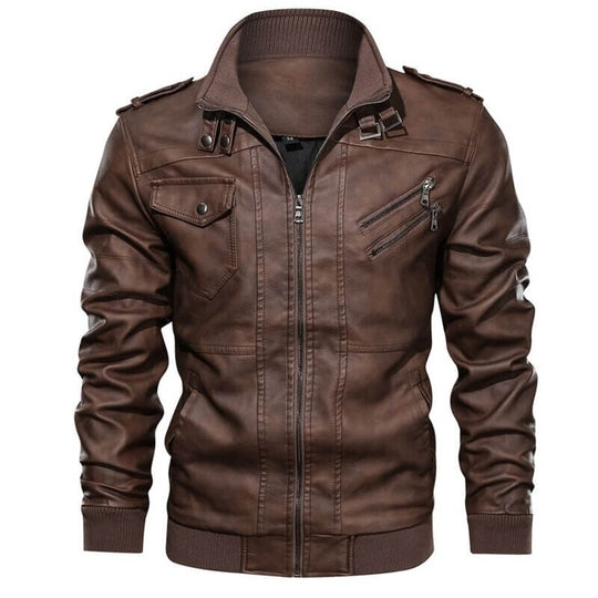 Veste en faux cuir pour homme