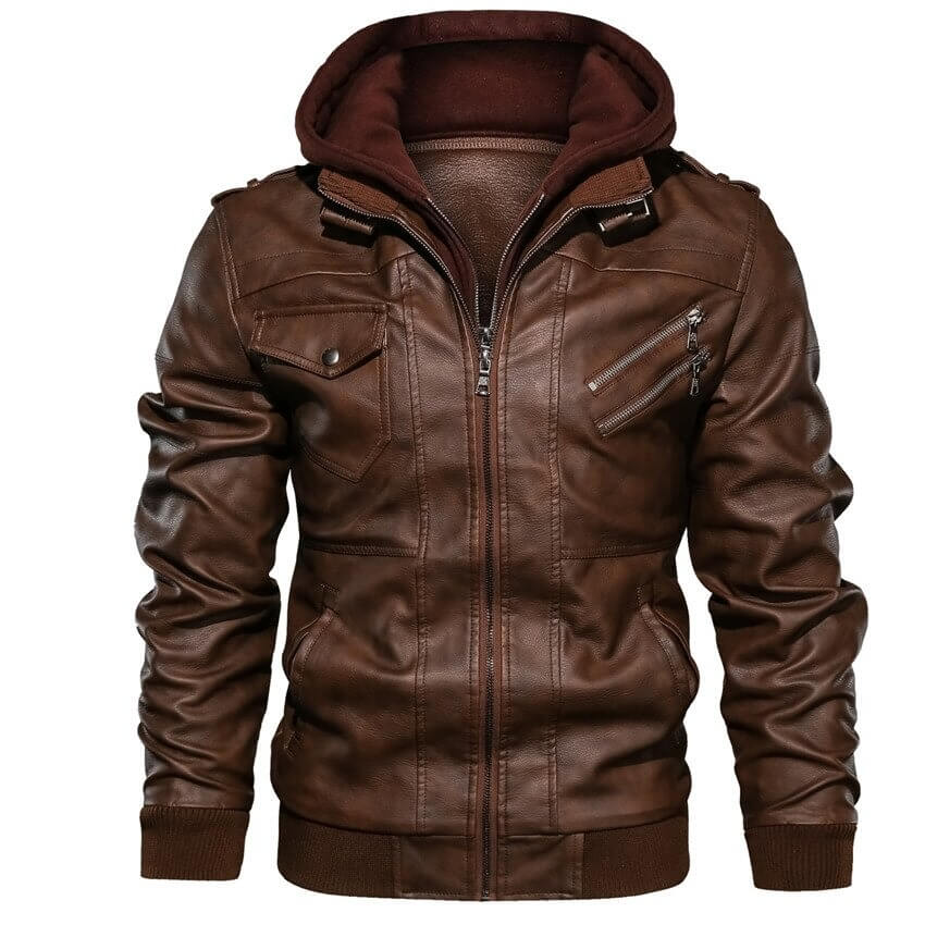 Veste en faux cuir pour homme