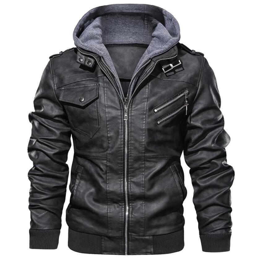 Veste en faux cuir pour homme
