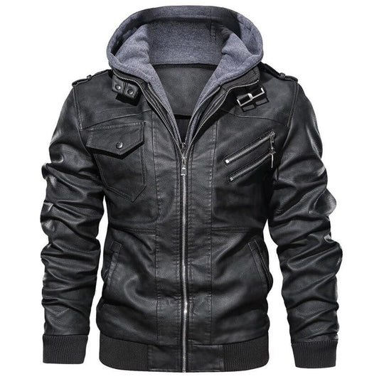 Veste en faux cuir pour homme
