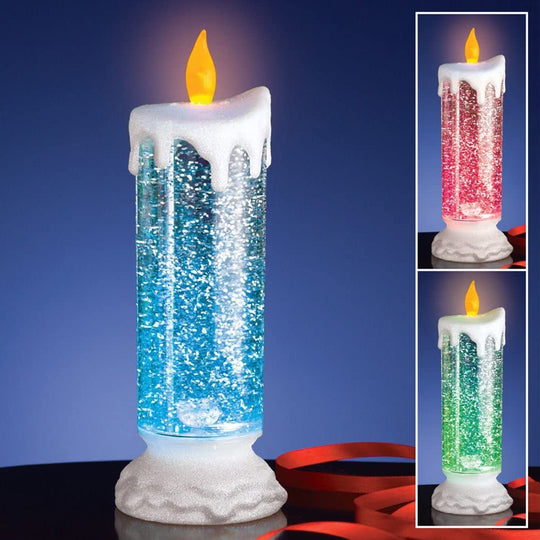 Bougie à eau LED à avec paillettes