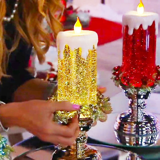 Bougie à eau LED à avec paillettes