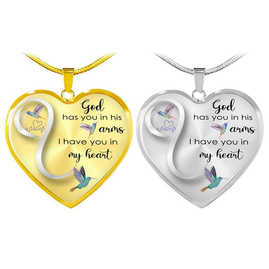 Dieu vous a dans ses bras Collier colibri