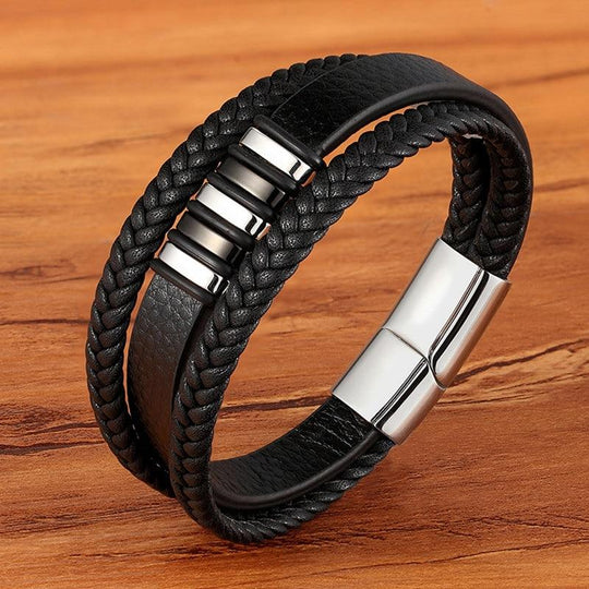 Bracelets élégants pour hommes, style cuir véritable