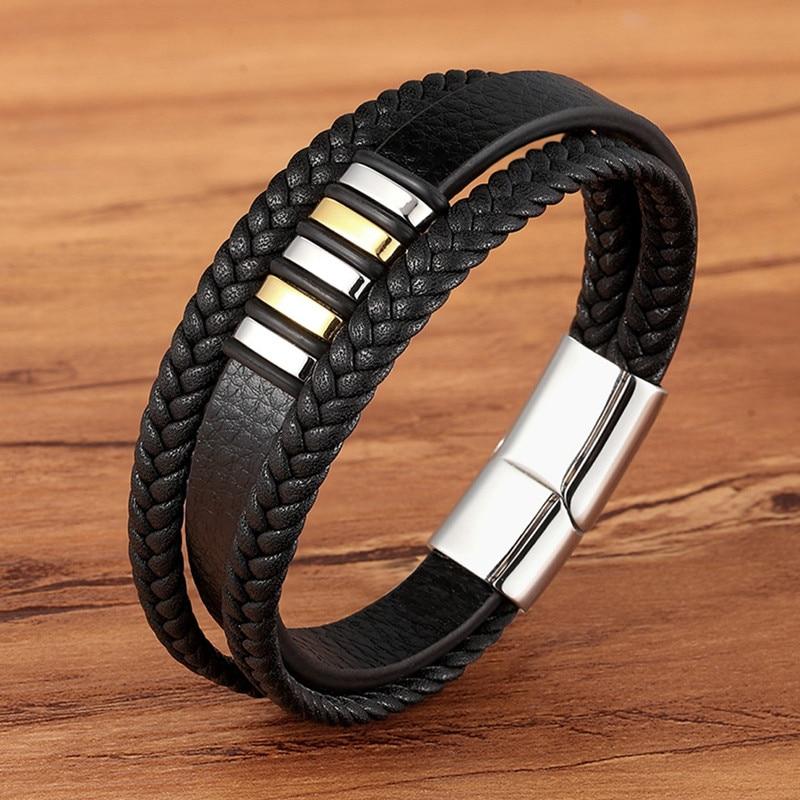 Bracelets élégants pour hommes, style cuir véritable