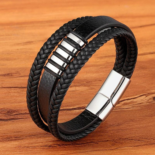 Bracelets élégants pour hommes, style cuir véritable
