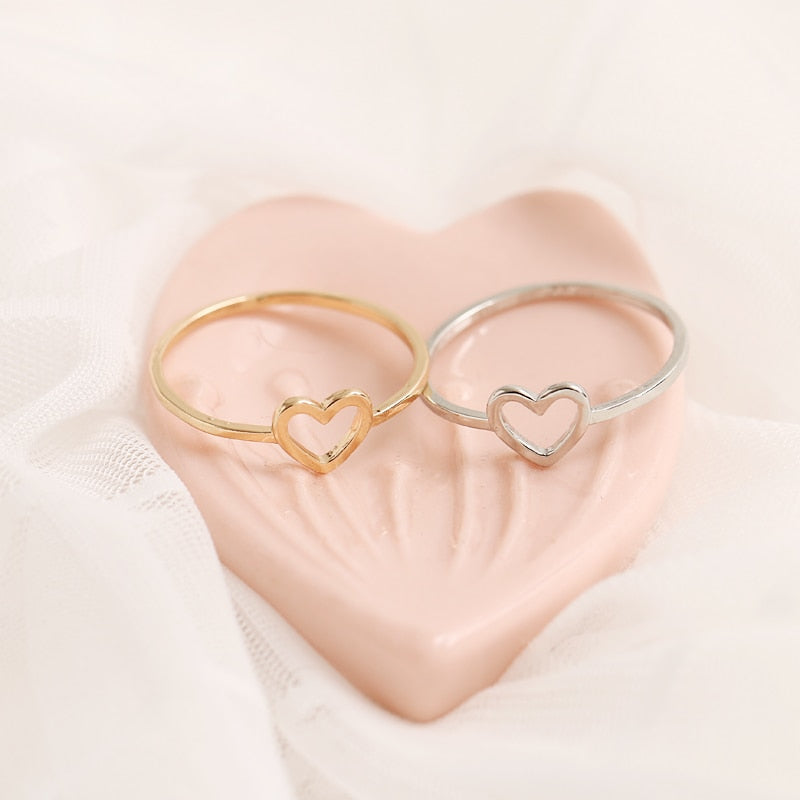 Bague de promesse en forme de cœur