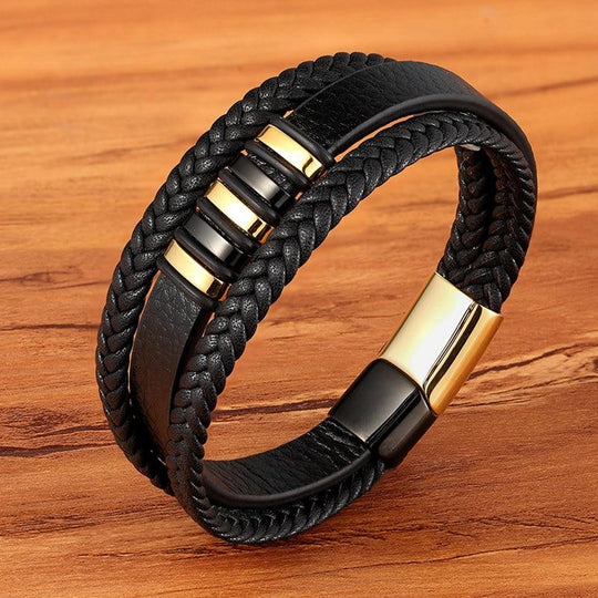 Bracelets élégants pour hommes, style cuir véritable